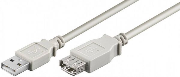 USB 2.0 Hi-Speed Verlängerungskabel 0,3m, grau